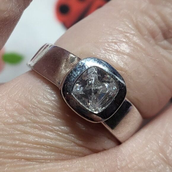 Jewelry - Cushion Cut CZ Sterling Silver Ring